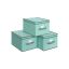 Set of boxes with lids 40 x 30 x 25 cm., 3 pieces, green