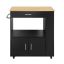 Kitchen cabinet on wheels 82x46x88cm., black/light brown