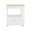 Kitchen cabinet on wheels 82x46x88cm., white/light brown