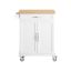 Kitchen cabinet on wheels 74x45x91cm., white/light brown