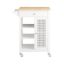 Kitchen trolley 67.5x40x87cm., white/light brown
