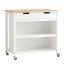 Kitchen trolley 98x58x94cm., white/light brown