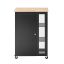 Kitchen island 60x40x90cm., black/light brown