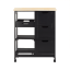 Kitchen trolley 67x37x84.5cm., black/light brown