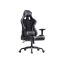Gaming chair with faux leather, black and gray