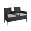 Fotel ogrodowy 65x131x84cm, kolor czarny/kremowy
