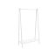 Steel clothes rack with shelf, white