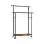 Clothes rack on wheels 139.6x98.5x156.8cm., brown/black