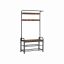 Outerwear rack and shoe bench HSR400B01, brown/black