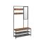 Clothes rack with shoe shelf and mirror, vintage - black