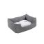 Dog bed with reversible cushion 80 cm., gray