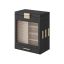 Jewelry box with side drawers and mirror, black and gold