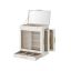 Jewelry box with side drawers and mirror, white - gold color