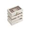 Stackable 4-tier jewelry box, white - cream color