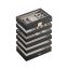 Jewelry box 17x28x25.3cm., black/beige