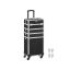 Large lockable cosmetic case on wheels, black