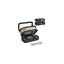 Cosmetic case with mirror 22x12x12cm., black/gold color