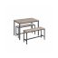 Dining table with 2 benches, black/light brown