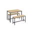 Dining table with 2 benches, black/light brown