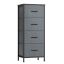 Komoda SONGMICS, 4 szuflady z materiału, szara, 39,6 × 95,2 × 30 cm