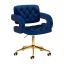 Cosmetic chair 4Rico QS-OF213G, Blue and gold