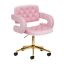 Cosmetic chair 4Rico QS-OF213G, swivel, Pink/gold