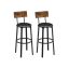 Set of 2 bar stools 39x39x100cm., black/brown