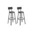 Bar stool set, 2 pcs., with footrest, green