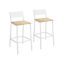 Set of 2 bar stools 50.7x43.1x97.2cm., white/light brown
