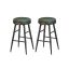 Set of 2 bar stools 49.5x49.5x63cm., black/dark green