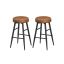 Set of 2 bar stools 49.5x49.5x63cm., black/brown