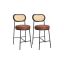 Set of 2 bar stools 48.2x45.7x104.7cm., black/light brown