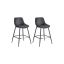 Set of 2 bar stools 49.5x50x87.5cm., black