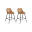 Set of 2 bar stools 49.5x50x87.5cm., black/brown