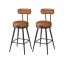 Set of 2 bar stools 54x54x91cm., black/brown