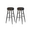 Set of 2 bar stools 51.6x51.6x76.2cm., black