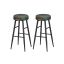 Set of 2 bar stools 51.6x51.6x76.2cm., black/dark green