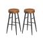 Set of 2 bar stools 51.6x51.6x76.2cm., black/brown