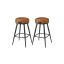 Set of 2 bar stools 54x54x65cm., black/brown