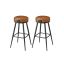 Set of 2 bar stools 56x56x76cm., black/brown