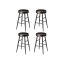 Bar stool set 49.5x49.5x63cm., black/brown