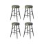 Bar stool set 49.5x49.5x63cm., black/green