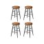 Set of 4 bar stools 49.5x49.5x63cm., black/brown