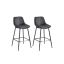Set of 2 bar stools 49.5x50x98.5cm., black