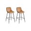 Set of 2 bar stools 49.5x50x98.5cm., black/brown