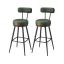 Set of 2 bar stools 57x57x101cm., black/dark green