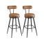 Set of 2 bar stools 57x57x101cm., black/brown