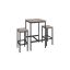Bar table with 2 bar stools, black/brown