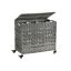 Hand-woven laundry basket with 3 compartments