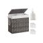 Laundry basket with lid and accessories, gray
